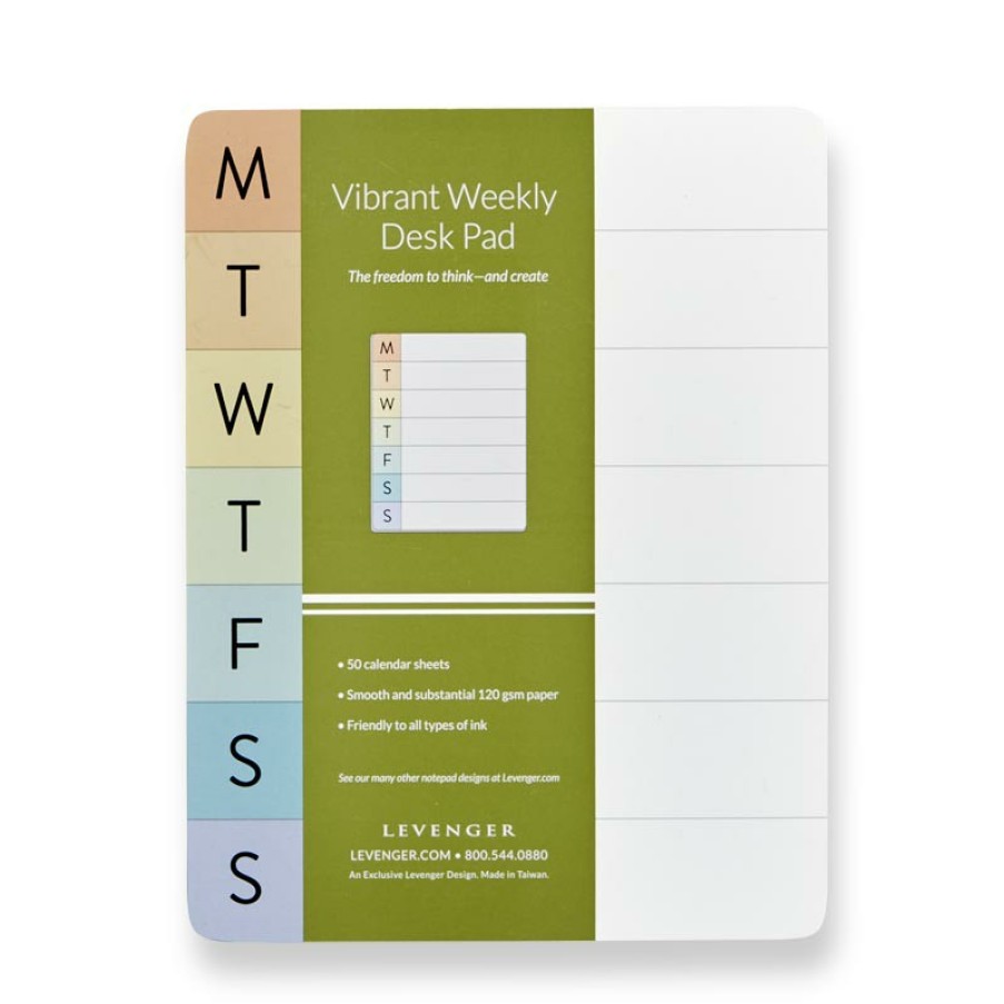 Notebooks & Stationery Levenger Desk Pad & Card Planners | Vibrant Weekly Desk Pad