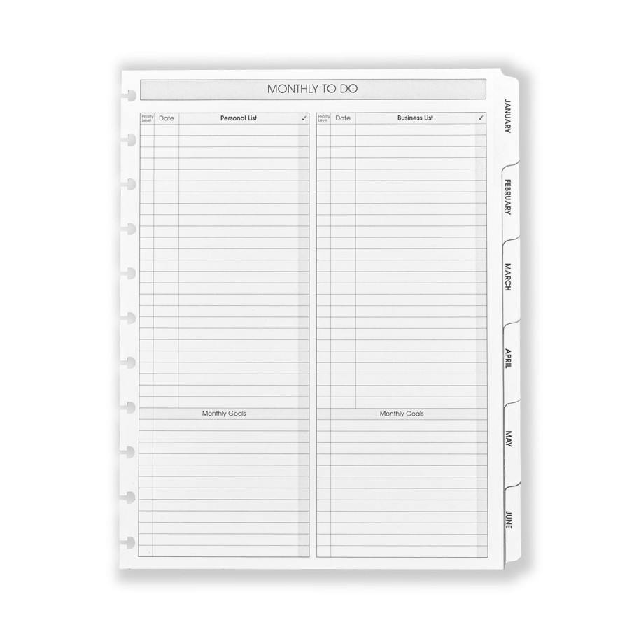 Circa Notebooks Levenger Circa Letter Refills | Circa Monthly Tabs & Pullout Calendar, Letter