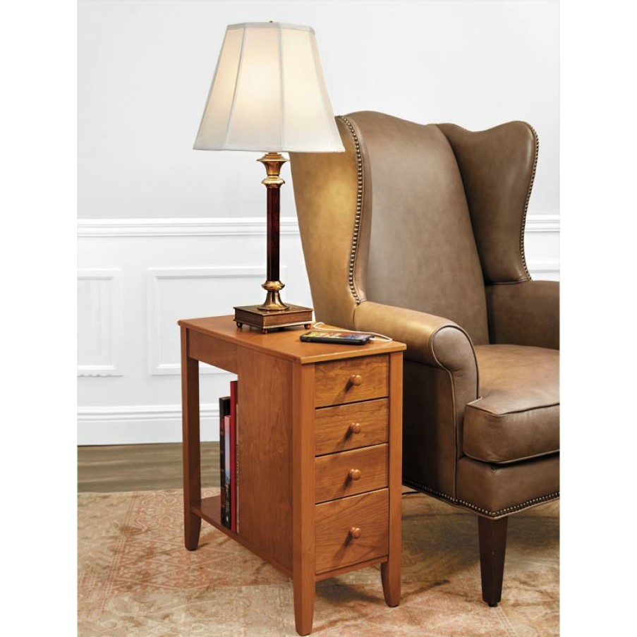 Home & Office Levenger Tables | Tech Enhanced No-Room-For-A-Table With Drawers Cherry Wood