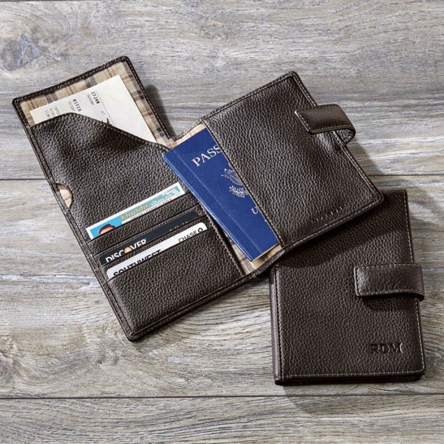 Bags & Accessories Levenger Wallets & Card Cases | Bomber Jacket Rfid Travel Wallet Mocha