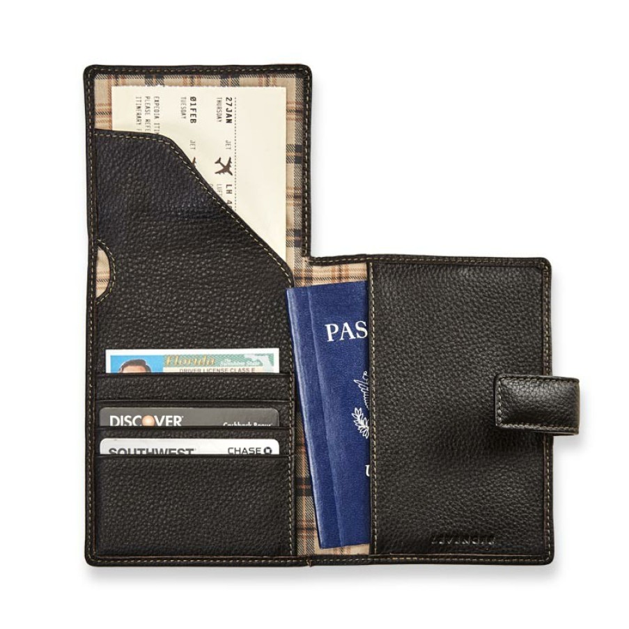 Bags & Accessories Levenger Wallets & Card Cases | Bomber Jacket Rfid Travel Wallet Mocha