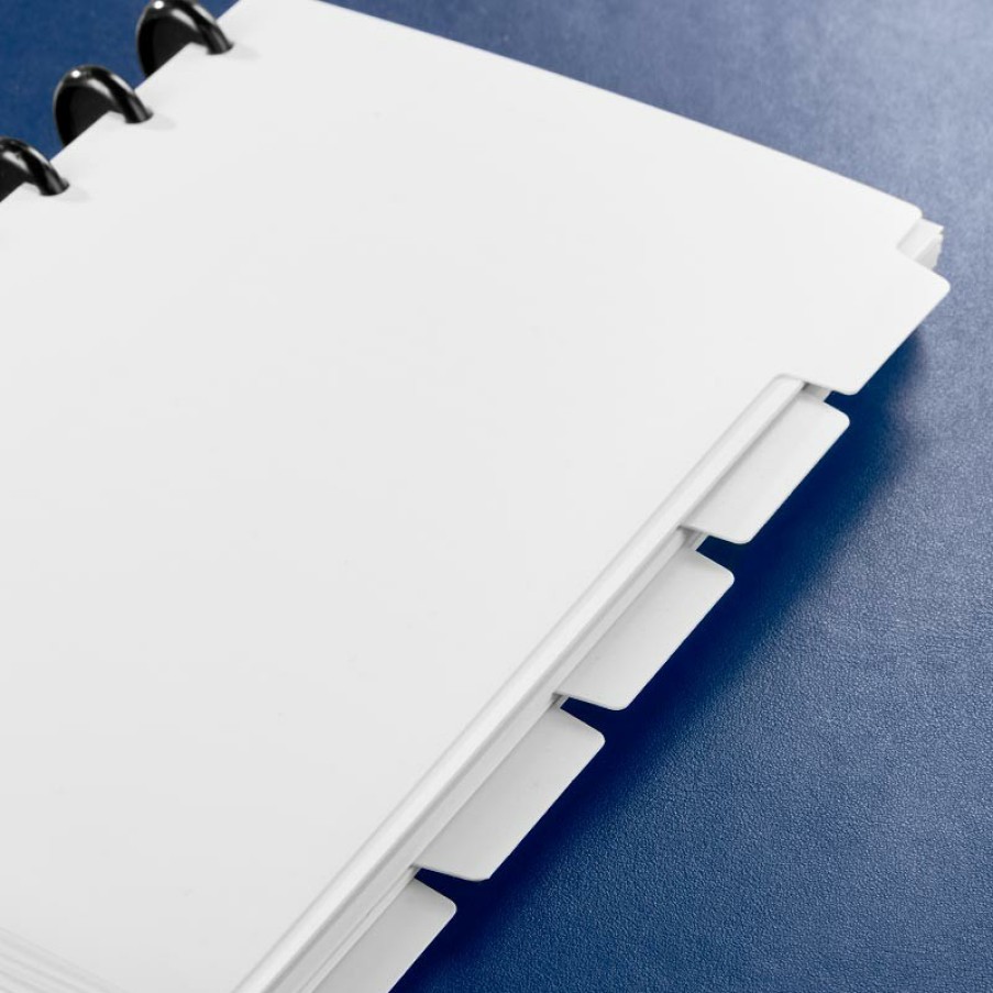 Circa Notebooks Levenger Circa Notebook Accessories | Circa Tab Dividers (Set Of 5) White