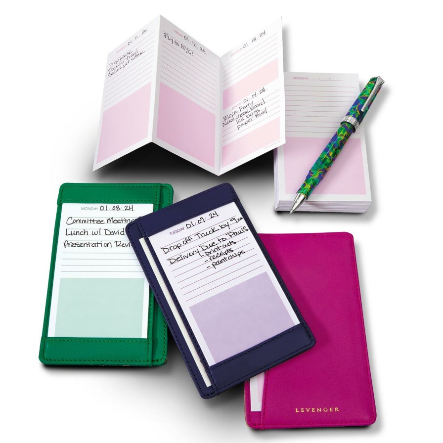 Notebooks & Stationery Levenger Desk Pad & Card Planners | Bright Triple Decker Pocket Planner (Set Of 60)