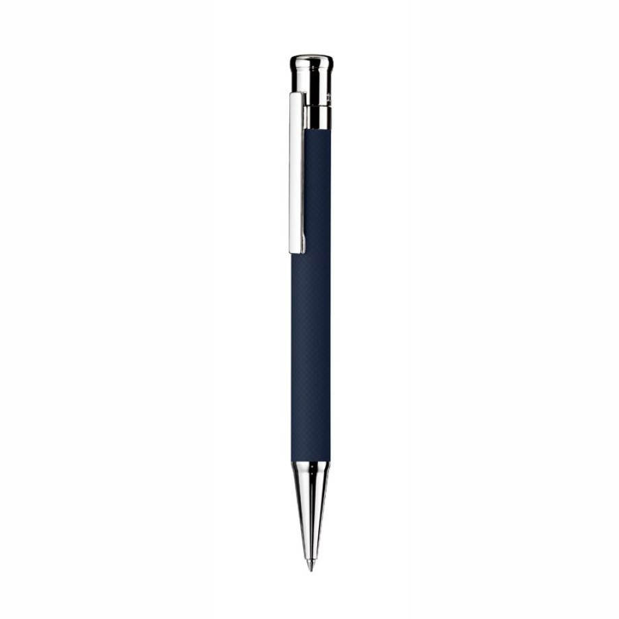 Writing Levenger Ballpoint Pens | Otto Hutt D04 Matte Guilloche Ballpoint Pen Blue