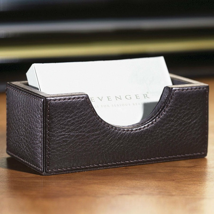 Home & Office Levenger Workspace Organizers | Bomber Jacket Business Card Holder Mocha