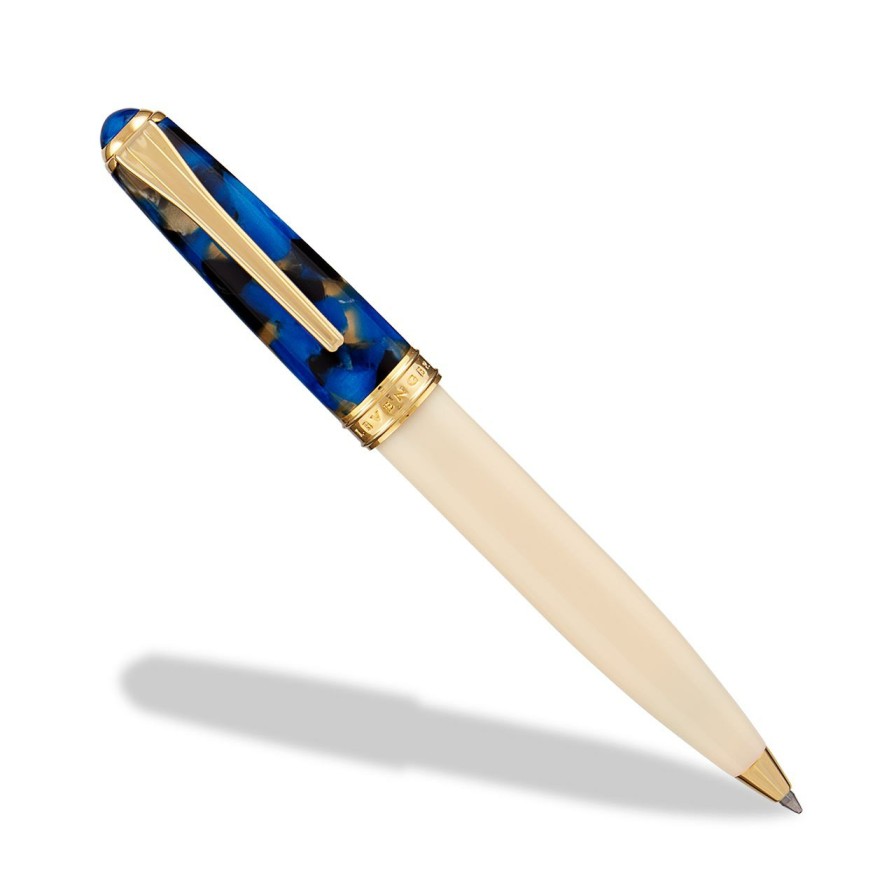 Writing Levenger Rollerball Pens | True Writer Classic Ivory Sapphire Pen