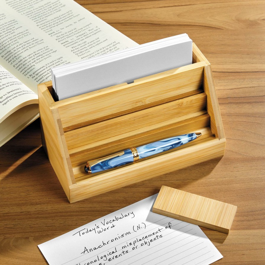 Home & Office Levenger Workspace Organizers | Bamboo Index Card Bleachers