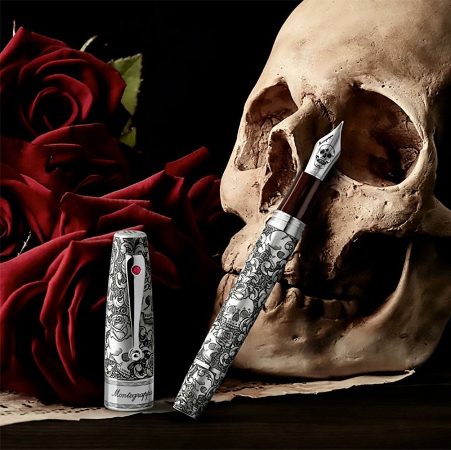 Writing Levenger Montegrappa | Montegrappa Skulls & Roses Fountain Pen