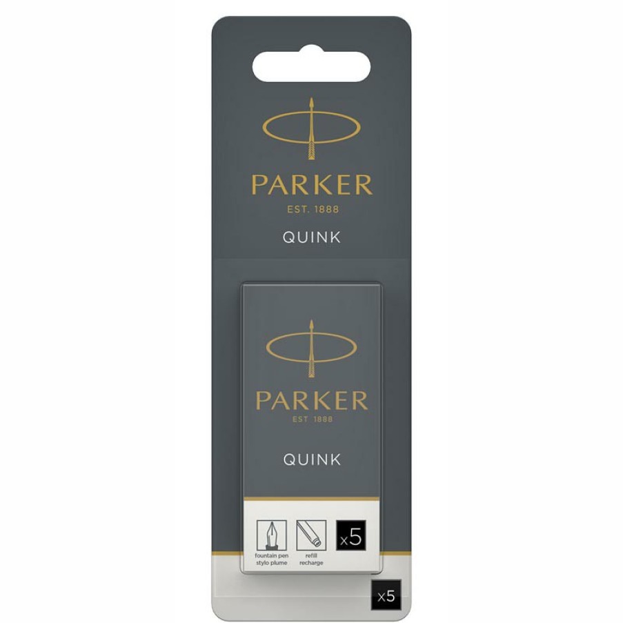 Writing Levenger Ink Cartridges | Parker Quink Fountain Pen Cartridges (Set Of 5) Black