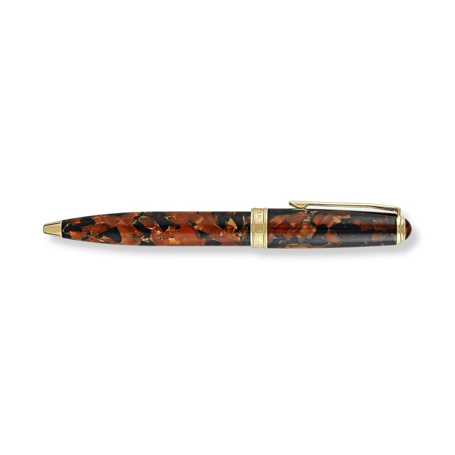 Writing Levenger Ballpoint Pens | True Writer Classic Golden Dark Tortoise Pen