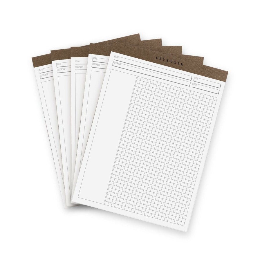 Notebooks & Stationery Levenger Freeleaf & Notepads | Freeleaf White Annotation Grid Pads (Set Of 5)