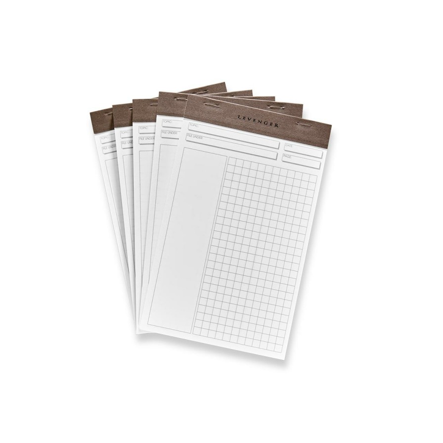 Notebooks & Stationery Levenger Freeleaf & Notepads | Freeleaf White Annotation Grid Pads (Set Of 5)