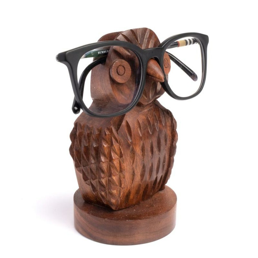 Reading Levenger Professional Eyeglass Cases | Carved Owl Eyeglass Holder