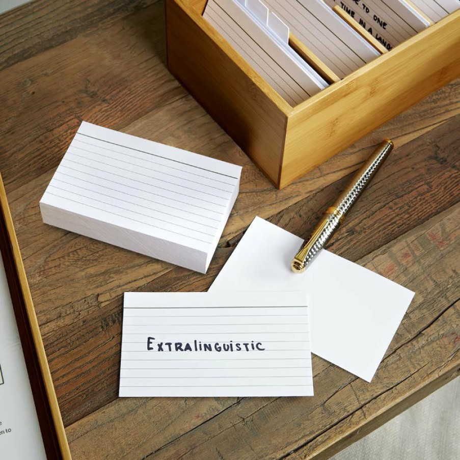 Notebooks & Stationery Levenger Premium Index Cards | 100 Horizontal Ruled 3 X 5 Cards